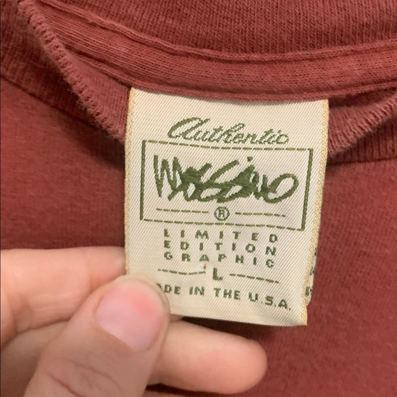 Vintage Messino Orange Red Logo Graphic Short Sleeve Tee Shirt - Picture 3 of 7